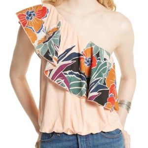 Free People Annka Ruffle One-Shoulder Tank